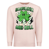 Pale Pink shamrock and roll Premium Sweatshirt - MaliasSmallBusiness