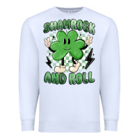 White shamrock and roll Premium Sweatshirt - MaliasSmallBusiness