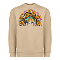 Mushroom mom with sunflower rainbow mothers day Heavyweight Sweatshirt - texasbilliewilder