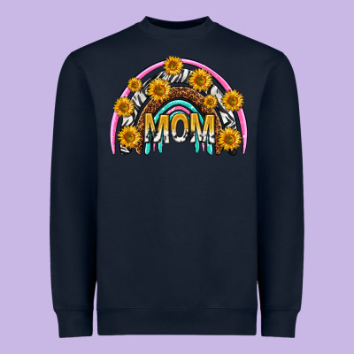 Mom With Sunflower Rainbow Mothers Day Heavyweight Sweatshirt Designed By Texasbilliewilder