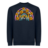 Navy mom with sunflower rainbow mothers day Heavyweight Sweatshirt - texasbilliewilder