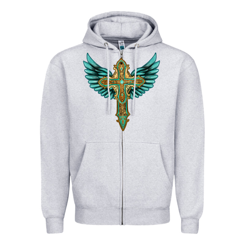 Wing Cross Zipper Hoodie by Artiststas | Teevron