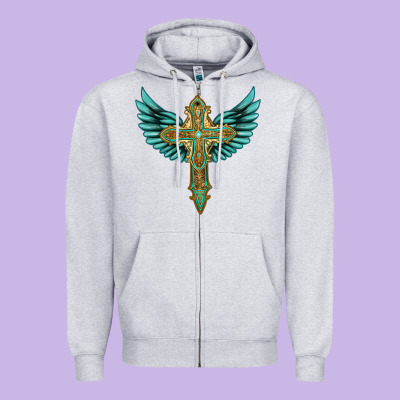 Wing Cross Zipper Hoodie Designed By Artiststas