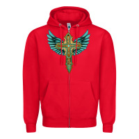Red wing cross Zipper Hoodie - Artiststas