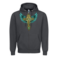 Smoke wing cross Zipper Hoodie - Artiststas