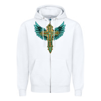 White wing cross Zipper Hoodie - Artiststas