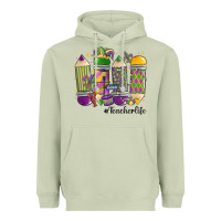 Matcha mardi gras teacher life Heavyweight Hoodie - MaliasSmallBusiness