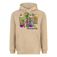 Mushroom mardi gras teacher life Heavyweight Hoodie - MaliasSmallBusiness