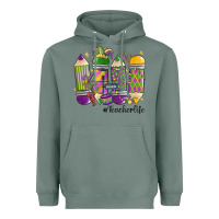 Sage mardi gras teacher life Heavyweight Hoodie - MaliasSmallBusiness