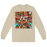 Mushroom football leopard turquoise cowhide sunflower seamless pattern Long Sleeve Tee - JahusDesignShop