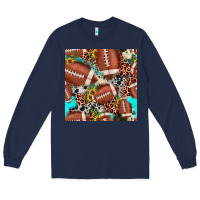 Navy football leopard turquoise cowhide sunflower seamless pattern Long Sleeve Tee - JahusDesignShop