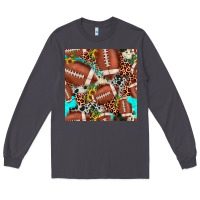 Smoke football leopard turquoise cowhide sunflower seamless pattern Long Sleeve Tee - JahusDesignShop