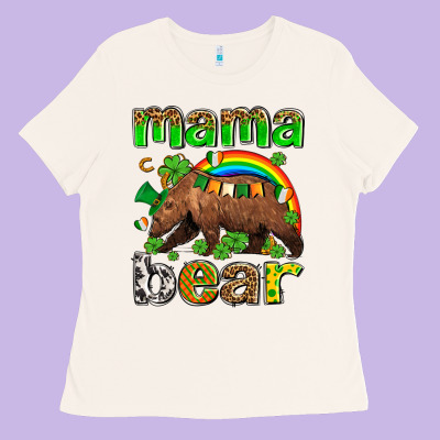 St Patricks Mama  Bear Ladies Tee Designed By Adodesignshop