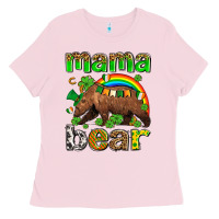Bubblegum Pink st patricks mama  bear Ladies Tee - AdoDesignShop