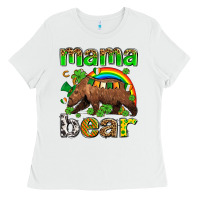 White st patricks mama  bear Ladies Tee - AdoDesignShop