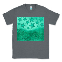 Charcoal Heather green glitter star Classic Tee - JahusDesignShop