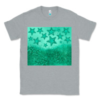 Heather Grey green glitter star Classic Tee - JahusDesignShop