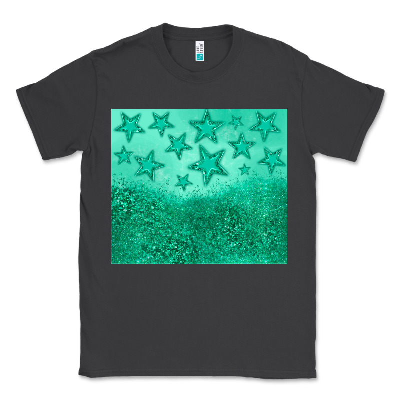 Green Glitter Star Classic Tee by JahusDesignShop | Teevron