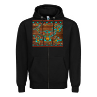 Black western thunderbird and arrow with aztec leopard Zipper Hoodie - Artiststas
