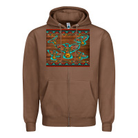 Chestnut western thunderbird and arrow with aztec leopard Zipper Hoodie - Artiststas