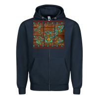 Navy western thunderbird and arrow with aztec leopard Zipper Hoodie - Artiststas