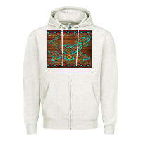 Oatmeal Heather western thunderbird and arrow with aztec leopard Zipper Hoodie - Artiststas