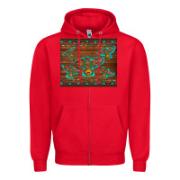 Red western thunderbird and arrow with aztec leopard Zipper Hoodie - Artiststas