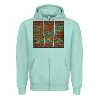 Seafoam western thunderbird and arrow with aztec leopard Zipper Hoodie - Artiststas