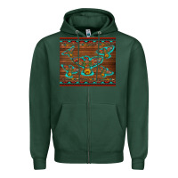 Sports Green western thunderbird and arrow with aztec leopard Zipper Hoodie - Artiststas