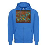 True Royal western thunderbird and arrow with aztec leopard Zipper Hoodie - Artiststas