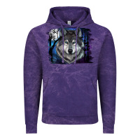 Cloud Purple wolf and full moon Vintage Hoodie - RanaPortraitStore