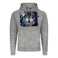 Cloud Rock wolf and full moon Vintage Hoodie - RanaPortraitStore