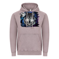 Vintage Zinc wolf and full moon Vintage Hoodie - RanaPortraitStore