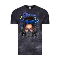 Cloud Black cheer mom messy bun Vintage Tee - texasbilliewilder