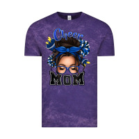 Cloud Purple cheer mom messy bun Vintage Tee - texasbilliewilder