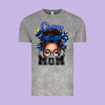 Cheer Mom Messy Bun Vintage Tee Designed By Texasbilliewilder