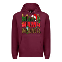 Burgundy Christmas Mama Premium Hoodie - BundleAndBundleShop