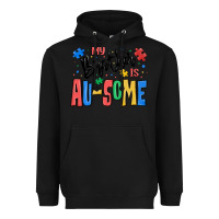 Black my brother is ausome autism Heavyweight Hoodie - MaliasSmallBusiness
