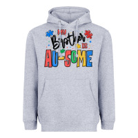 Heather Grey my brother is ausome autism Heavyweight Hoodie - MaliasSmallBusiness