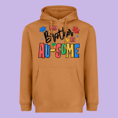 My Brother Is Ausome Autism Heavyweight Hoodie Designed By Maliassmallbusiness
