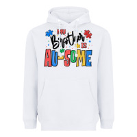 White my brother is ausome autism Heavyweight Hoodie - MaliasSmallBusiness