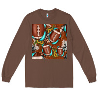 Chestnut football leopard gemstone sunflower seamless pattern Long Sleeve Tee - JahusDesignShop