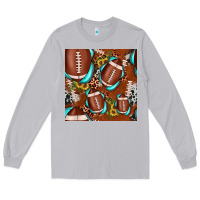 Moon Dust football leopard gemstone sunflower seamless pattern Long Sleeve Tee - JahusDesignShop