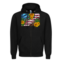 Black usa flag and sunflower serape leopard and cactus Zipper Hoodie - Artiststas