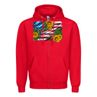 Red usa flag and sunflower serape leopard and cactus Zipper Hoodie - Artiststas