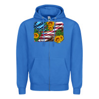 True Royal usa flag and sunflower serape leopard and cactus Zipper Hoodie - Artiststas