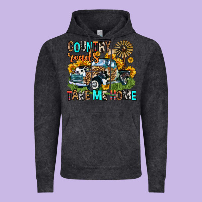 Country Roads Take Me Home Vintage Hoodie Designed By Zillion Design Studio