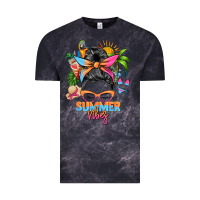 Cloud Black summer vibes messy bun Vintage Tee - Zillion Design Studio