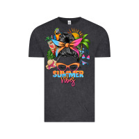Vintage Black summer vibes messy bun Vintage Tee - Zillion Design Studio