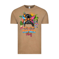 Vintage Coffee summer vibes messy bun Vintage Tee - Zillion Design Studio